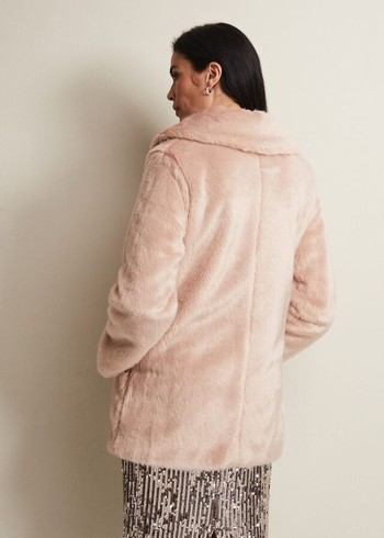 Phase Eight Meg Faux Fur Coats Pink Canada | KGRBVM-269